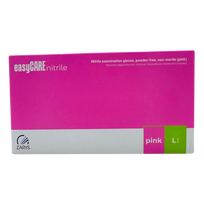 EASYCARE nitrilo pirštinės be pudros, rausvos, L, 100vnt