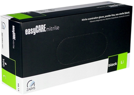 EASYCARE Nitrilo pirštinės be miltelių, juodos, L, 100vnt
