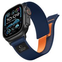 Dirželis Tech-Protect Nylon Elite Apple Watch 8 / 9 / 10 / 11 / 12 / SE / Ultra (44 / 45 / 46 / 49 mm), tamsiai mėlynas/oranžinis