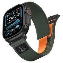 Dirželis Tech-Protect Nylon Elite Apple Watch 8 / 9 / 10 / 11 / 12 / SE / Ultra (44 / 45 / 46 / 49 mm), žalias/oranžinis