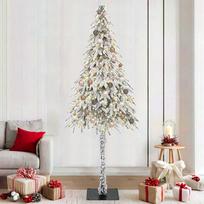 Kalėdų eglutė su 300 LED s stovu Balta 210 cm PE ir Plienas