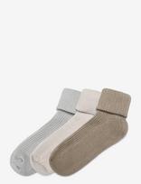 Minymo - Baby 2X2 Rib Sock (3-Pack) - Kūdikių kojinės - Pilka