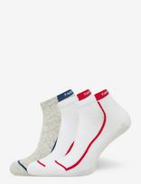 Panos Emporio - 3Pk Racer Stripe Quarter - Futbolo kojinės iki kulkšnių - Balta