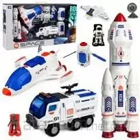 Didelis kosminis rinkinys: stotis, raketa, erdvėlaivis, tyrinėjimo transporto priemonė, astronautai