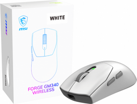 MSI Gaming Mouse | FORGE GM340 WIRELESS | Wireless | 2.4 GHz, Bluetooth, USB | White FORGE GM340 W WHITE | 4711377425483