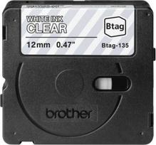 Brother BTAG-135 | White on Clear | Btag BTAG135 | 4977766835916