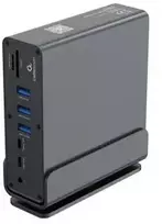 GEMBIRD Daugiaportis adapteris USB tipo CF 15w1 USB koncentratorius AF prievadai v.2x2 + v.3x3 tipas CF + HDMIx2 + DisplayPort + PD + skaitytuvas