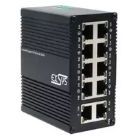Šakotuvas Switch Exsys EX-62026PoE 10 portų pramoninis Ethernet komutatorius su PoE palaikymu, 8 PoE prievadai + 2 prievadai 10/100/1000Tx