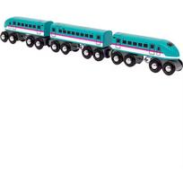 Ravensburger traukinys 63608600, 3 metai, 1 žaidėjas, 2 lokomotyvai, 1 keleivinis vagonas, medinis, Shinkansen E5 Hayabusa