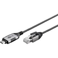 Goobay Ethernet adapterio kabelis 74405, USB-C 3.2 Gen2 į RJ-45, 5 m, Cat.6, 1Gbit/s, FTP, pintas, USB-C abipusis