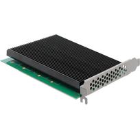 Delock PCIe plokštė 90709, PCIe 5.0 x16, 4x M.2 NVMe, 2280/2260/2242/2230, aušintuvas, Key M/B+M, NVMe, UEFI 2.3.1, S.M.A.R.T.