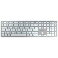Cherry klaviatūra KW 9100 SLIM FOR MAC JK-9110DE-1, belaidė, Bluetooth, 2.4 GHz, USB, akumuliatorius, QWERTZ, vokiečių, balta