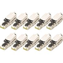 Digitus jungtis DN-93631-10, 10 vnt., sidabrinė, STP, TIA 568-A,B, Profinet2, PoE+, 10G Ethernet, cinko liejimo korpusas