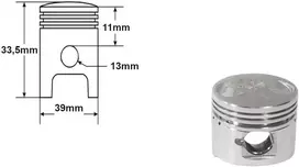 Other CILINDRAS KYMCO AGILITY/CITY/SUPER 8/FILLY 50 39mm 4T PIN 13mm TAIWAN