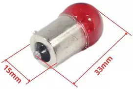 Other Lemputė 12V 10W BA15S raudona, 10 vnt. pakuotė, WB