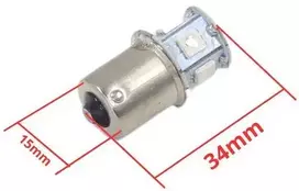 Other 12 V LED lemputė BA15S 35 mm raudona SC