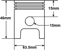 Other CILINDRAS ATV 200 CG 63,50 mm PIN 15 mm AC BASHAN