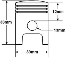 Other CILINDRAS PIAGGIO FLY 50 39mm AC 4V 4T PIN 13mm LIBERTY VESPA ZIP DERBI ATLANTIS APRILIA SCARABEO SPORT CITY HW