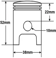 Other Stūmoklis PIAGGIO BRAVO CIAO SI SUPERBRAVO MOPED 50 38.2mm PIN 10mm 2T
