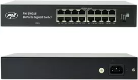 Šakotuvas Komutatorius PNI SW016, 16 x 10/100/1000Mbps, Gigabit, metalinis korpusas