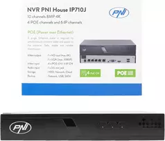 NVR POE PNI House IP710J, 10 kanalų 4K 8MP, 4 kanalai POE ir 6 kanalai IP su PNI POE arba įprastu komutatoriumi H.265