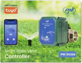 Išmanusis vandens vožtuvas PNI SV200, „Wi-Fi“ ryšys, IP65, DN20, 3/4, „Tuya“ programėlė, suderinamas su „Amazon Alexa“ ir „Google Home“