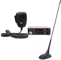 PNI Escort HP 5500 CB radijo stoties komplektas ir PNI Extra CB antena 48, 45 cm, SWR 1.0, su pridedamu magnetu