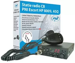 CB PNI ESCORT HP 8001L ASQ radijo stoties rinkinys + HS81 ausinės + CB PNI ML160 antena su magnetu