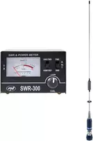 PNI ML75 CB antena, 75 cm, 300W, sulankstoma ir PNI SWR-300 reflektometras SWR matavimui, juodas