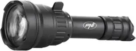 PNI Adventure F300 LED žibintuvėlis, 3 spalvos: balta, raudona, žalia, atstumas 500 m, šviesos srautas 540 lm, 18650 3000mAh baterija komplekte, baterijos įkroviklis komplekte, priartinimo ir šviesos intensyvumo reguliavimo funkcija