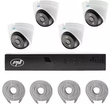 PNI House IP710J POE NVR vaizdo stebėjimo komplektas, 4 PNI IP808J 8MP kameros ir 4 20 metrų UTP CAT6 kabeliai komplekte