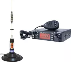 CB radijo stoties komplektas PNI ESCORT HP 9001 PRO ASQ, reguliuojamas, AM-FM, 12V, 4W + CB antena PNI ML70 26-30MHz, 200W, 70cm, komplekte 145 mm magnetinis pagrindas
