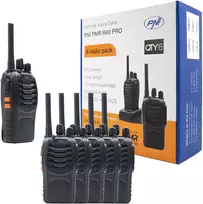 Rinkinys su 8 vienetais, 6 nešiojamos radijo stotelės PNI PMR R40 PRO, komplekte yra baterijos, įkrovikliai ir ausinės