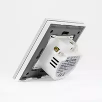 Paprastas laiptinis jungiklis ir kryžminis jungiklis su jutikliniu valdymu PNI CS101W, pagamintas iš stiklo, baltas su LED indikatoriumi, 800W