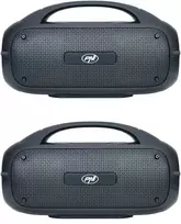 2 nešiojamų garsiakalbių rinkinys PNI FunBox BT600, susiejimas per Bluetooth su stereofoninio garso funkcija, 65W, IPX4