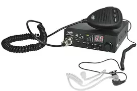 Belaidis CB PNI Escort HP 8024 ASQ maitinimo šaltinis 12V-24V + PNI HF11 ausinės su 1 kaiščiu
