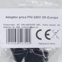 PNI UK–Europos lizdo adapteris, 220V, juodas