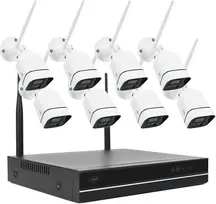 PNI House WiFi660 NVR vaizdo stebėjimo sistemos komplektas, 8 kanalai ir 8 belaidės lauko kameros 3MP, P2P, IP66