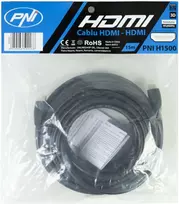 PNI H1500 didelės spartos 1.4V HDMI laidas, kištukinis, Ethernet, paauksuotas, 15m
