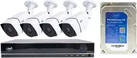 AHD PNI House PTZ1300 „Full HD“ vaizdo stebėjimo rinkinys su 4 lauko kameromis 2MP, 1080P ir pridedamu 1TB PNI SafeHouse