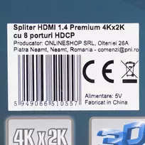 PNI HDMI 1.4 Premium 4Kx2K skirstytuvas su 8 HDCP prievadais