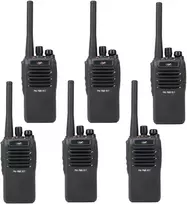 6 nešiojamų radijo stotelių rinkinys PNI PMR R17 446MHz, 0.5W, 16 PMR kanalų ir 50 CTCSS bei 104 DCS tonų, programuojamas, Li-Ion 2200 mAh, IP68