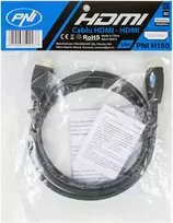HDMI PNI H150 didelės spartos 1.4V laidas, kištukas-kištukas, Ethernet, paauksuotas, 1,5 m