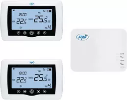 Išmanusis termostatas PNI CT410 PRO belaidis, su WiFi, 2 zonų valdymas internetu, šildymo sistemoms, siurbliams, elektromagnetiniams vožtuvams, TuyaSmart programėlė, histerezė 0,2 °C