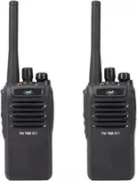 2 nešiojamų radijo stotelių rinkinys PNI PMR R17 446MHz, 0.5W, 16 PMR kanalų ir 50 CTCSS bei 104 DCS tonų, programuojamas, Li-Ion 2200 mAh, IP68