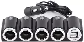 Automobilinis cigarečių degiklio skirstytuvas PNI Lighter 04 12V / 24V 4 išvestys, 2xUSB, LED indikatorius