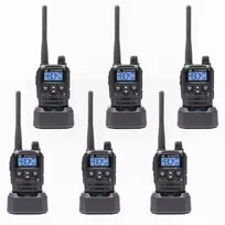 6 nešiojamų radijo stotelių rinkinys PNI PMR R45 PRO 446MHz, 0.5W, 99 programuojami kanalai, 16 PMR ir 38 CTCSS bei 104 DCS tonai, 5 lygių Squelch, VOX, TOT, BCL, Scan, Roger Beep