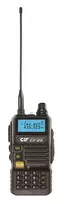 Nešiojama VHF / UHF radijo stotelė CRT FP00 dviejų dažnių juostų 136-174 ir 400-440 MHz, spalva juoda, VOX, 128 kanalai, nuskaitymas (Scan), programuojama, žibintuvėlis, FM radijas, TOT, retransliatorius