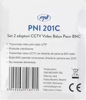 2 CCTV adapterių rinkinys PNI 201C pasyvus vaizdo signalo keitiklis (balun) BNC jungčiai iki 600m laidui. CAT5 kabelis