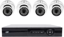 AHD vaizdo stebėjimo komplektas PNI House AHD880, 8 kanalų, 5MP – DVR/NVR ir 4 lauko kameros AHD25, 5MP, kupolinės, IP66